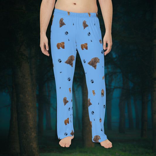 Men's Pajama Pants-Bear Pattern-Blue