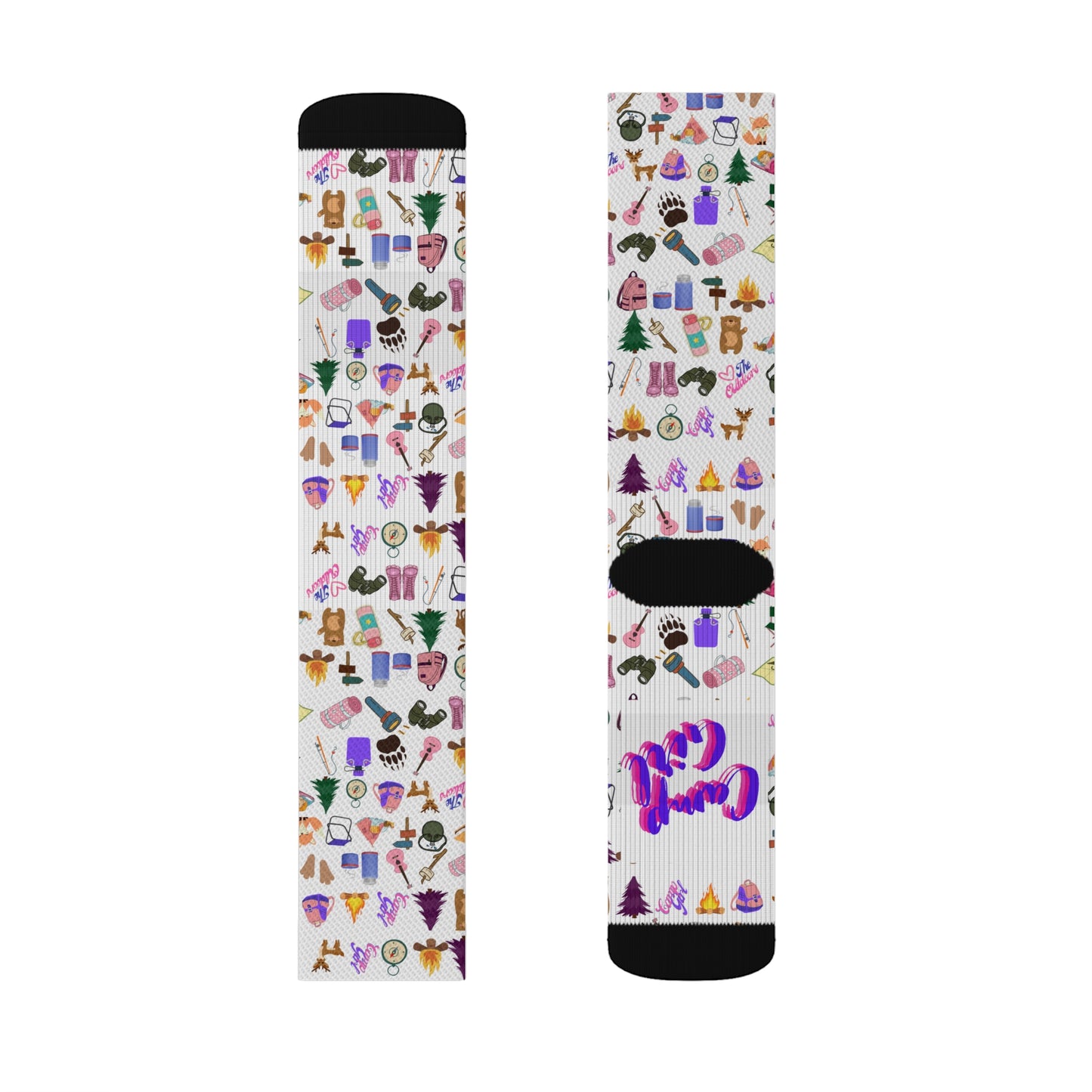 Girls Camp Pattern-Sublimation Socks