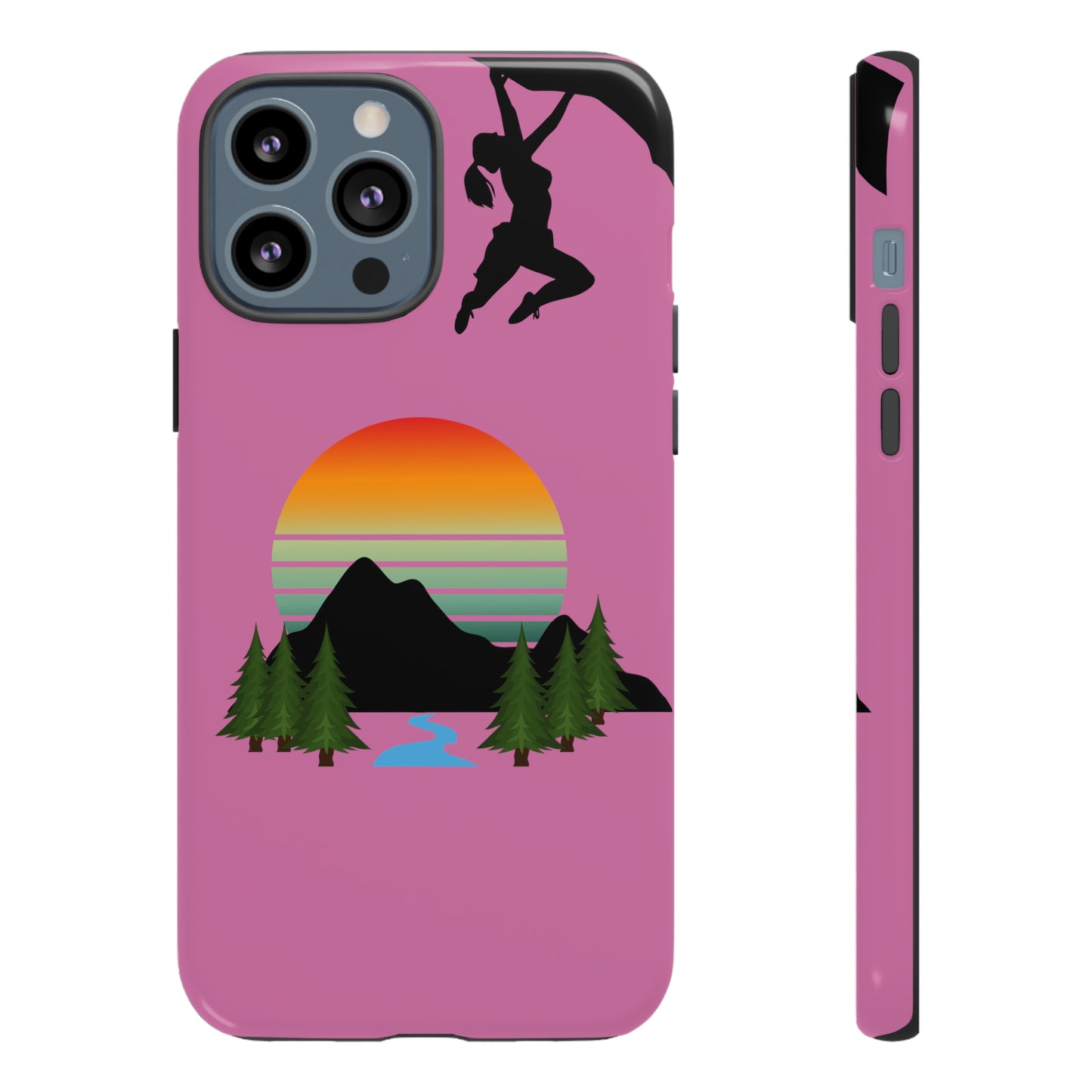 Girl Climbing Tough iPhone Case-Pink