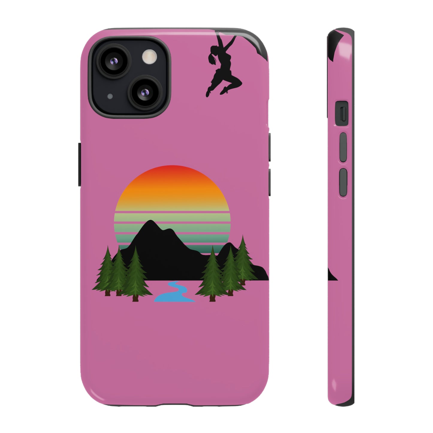 Girl Climbing Tough iPhone Case-Pink