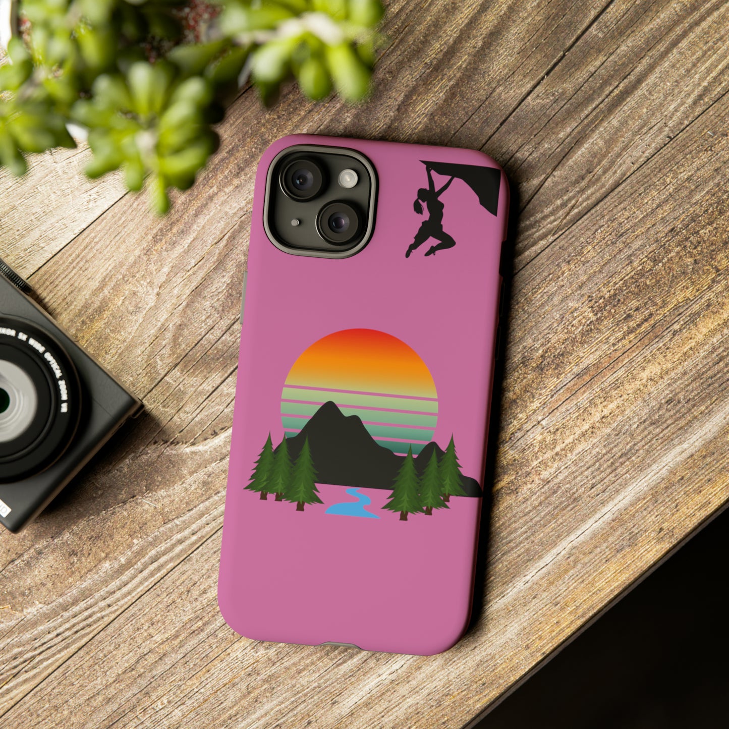 Girl Climbing Tough iPhone Case-Pink