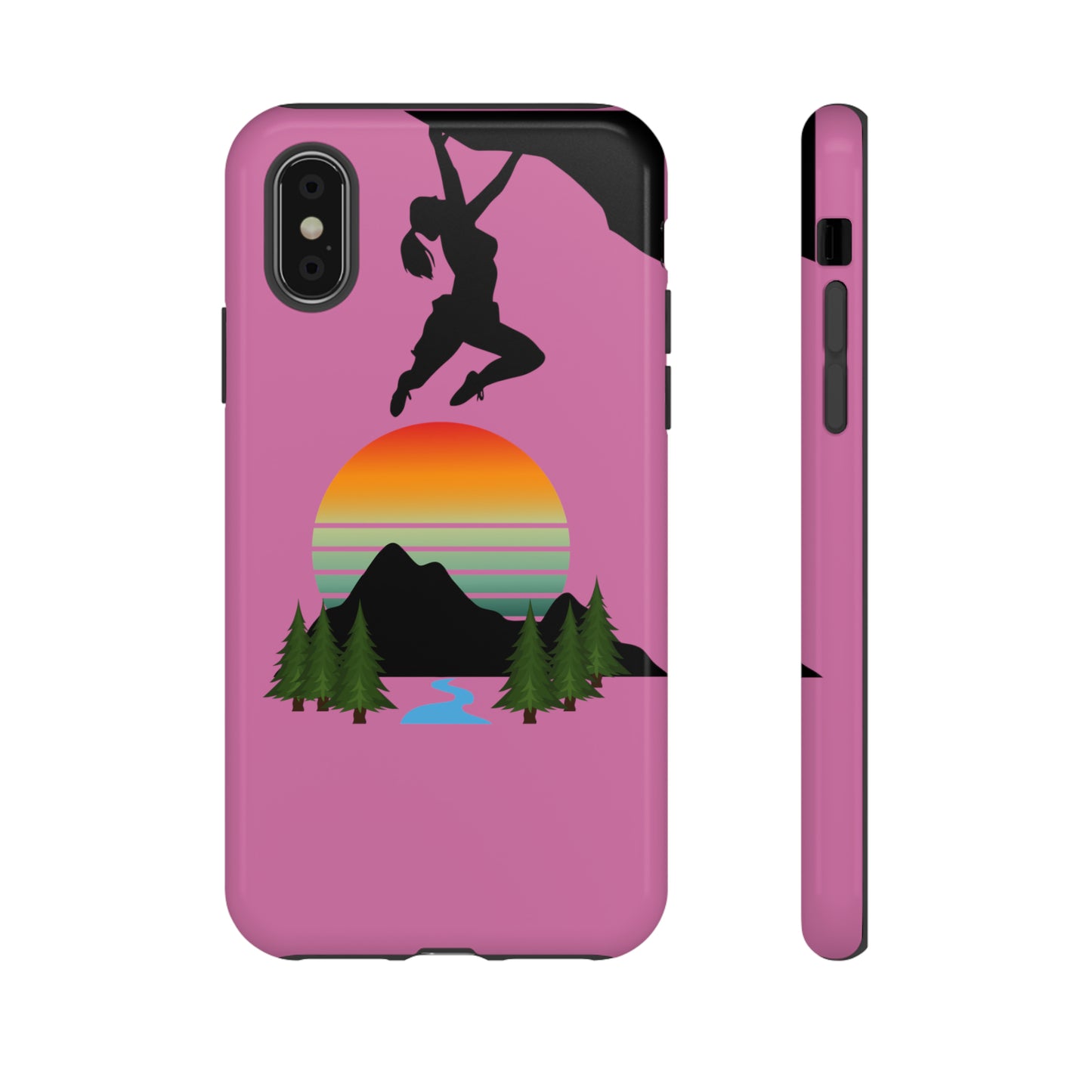 Girl Climbing Tough iPhone Case-Pink