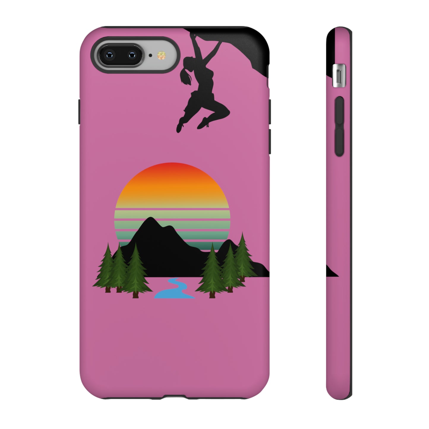 Girl Climbing Tough iPhone Case-Pink