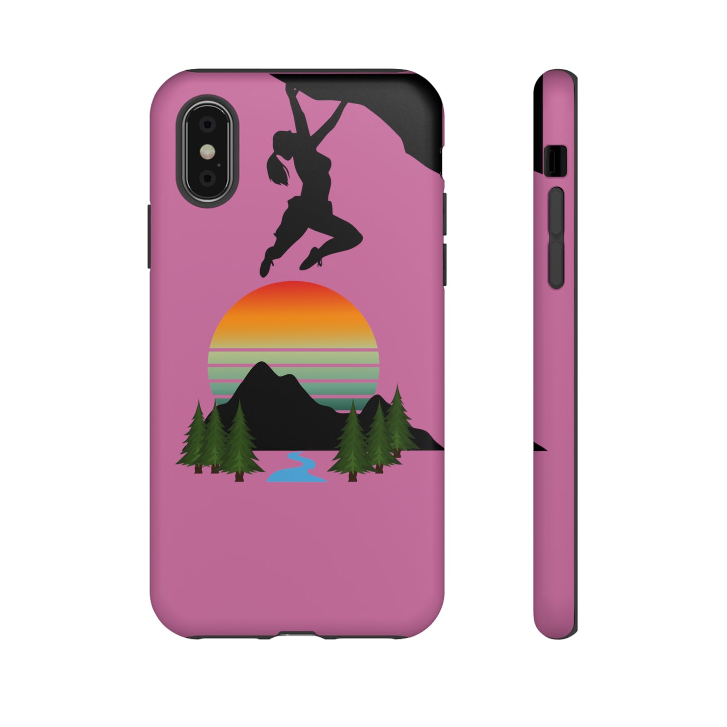 Girl Climbing Tough iPhone Case-Pink