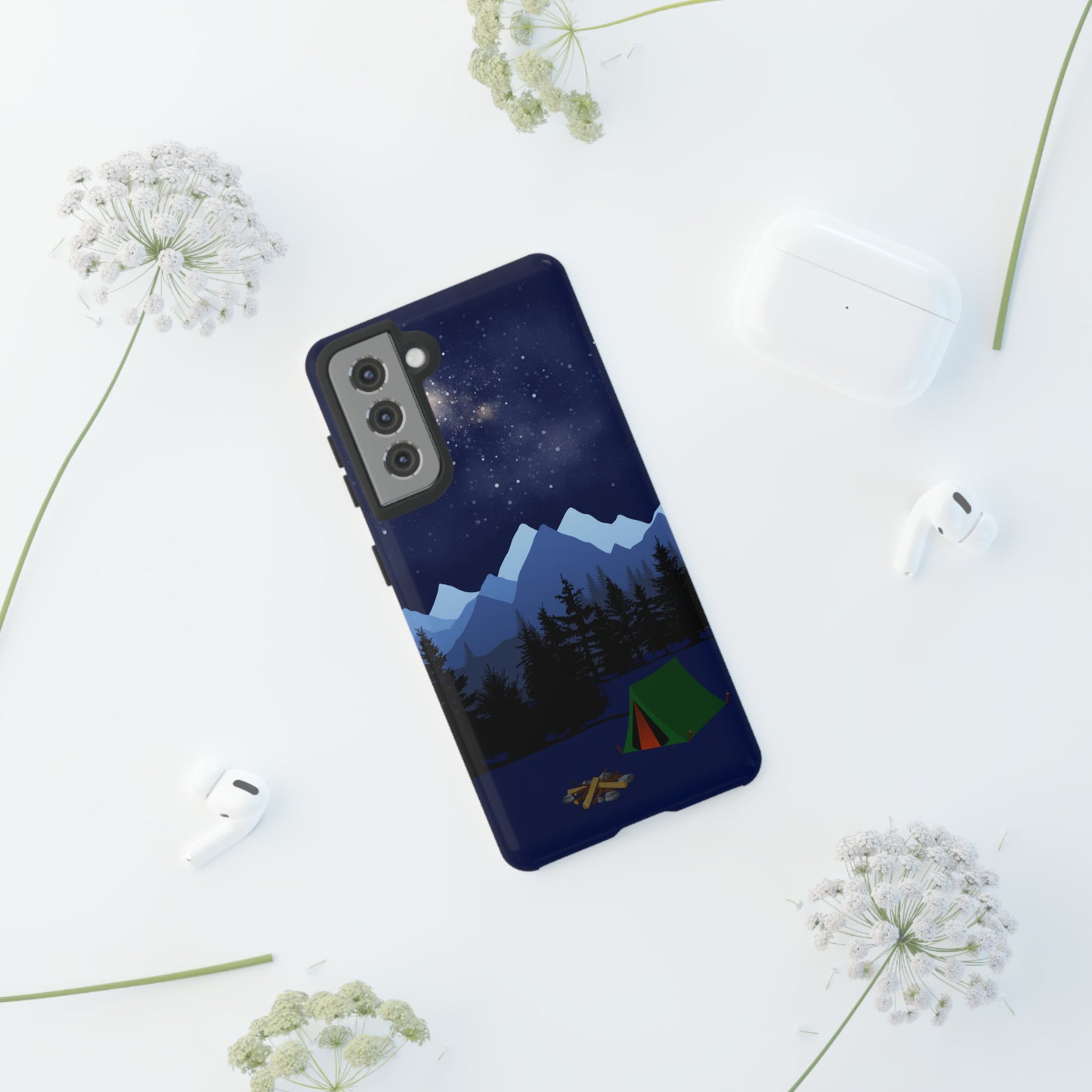 Camping Tent Under the Stars-Tough Android Phone Case