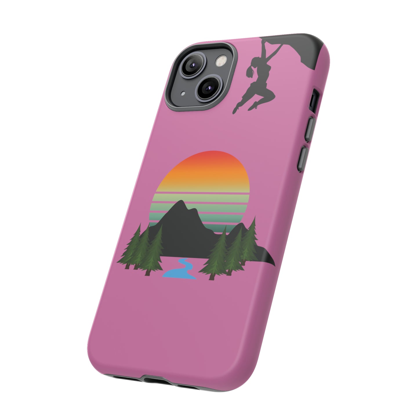 Girl Climbing Tough iPhone Case-Pink