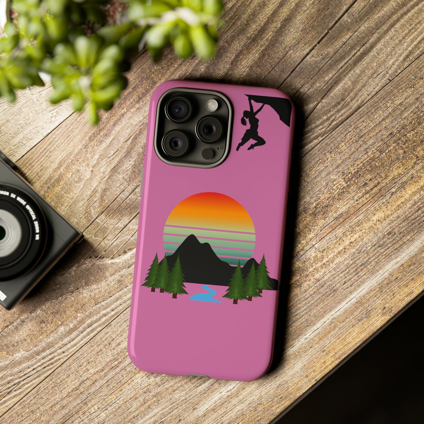 Girl Climbing Tough iPhone Case-Pink