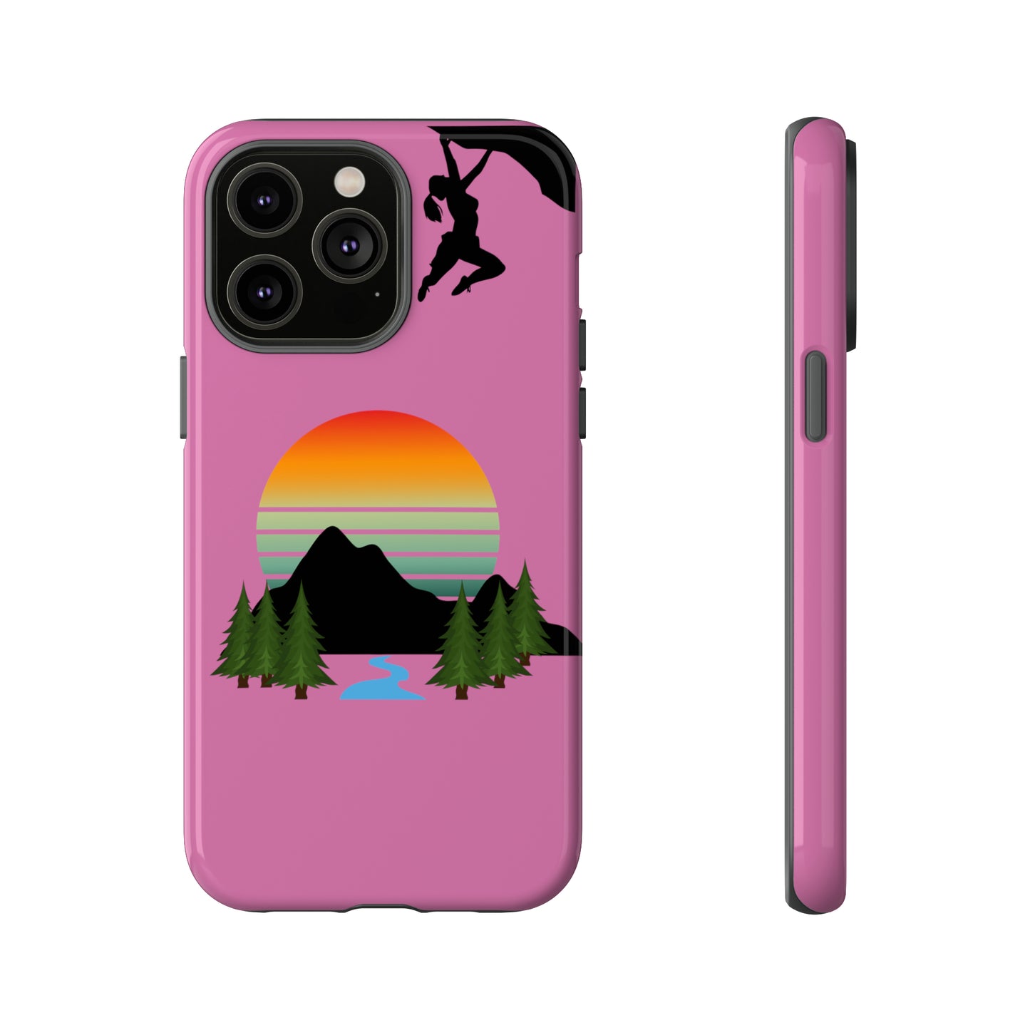 Girl Climbing Tough iPhone Case-Pink