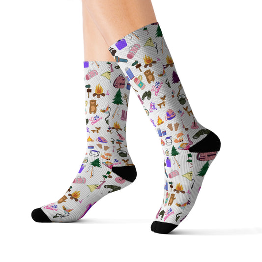Girls Camp Pattern-Sublimation Socks