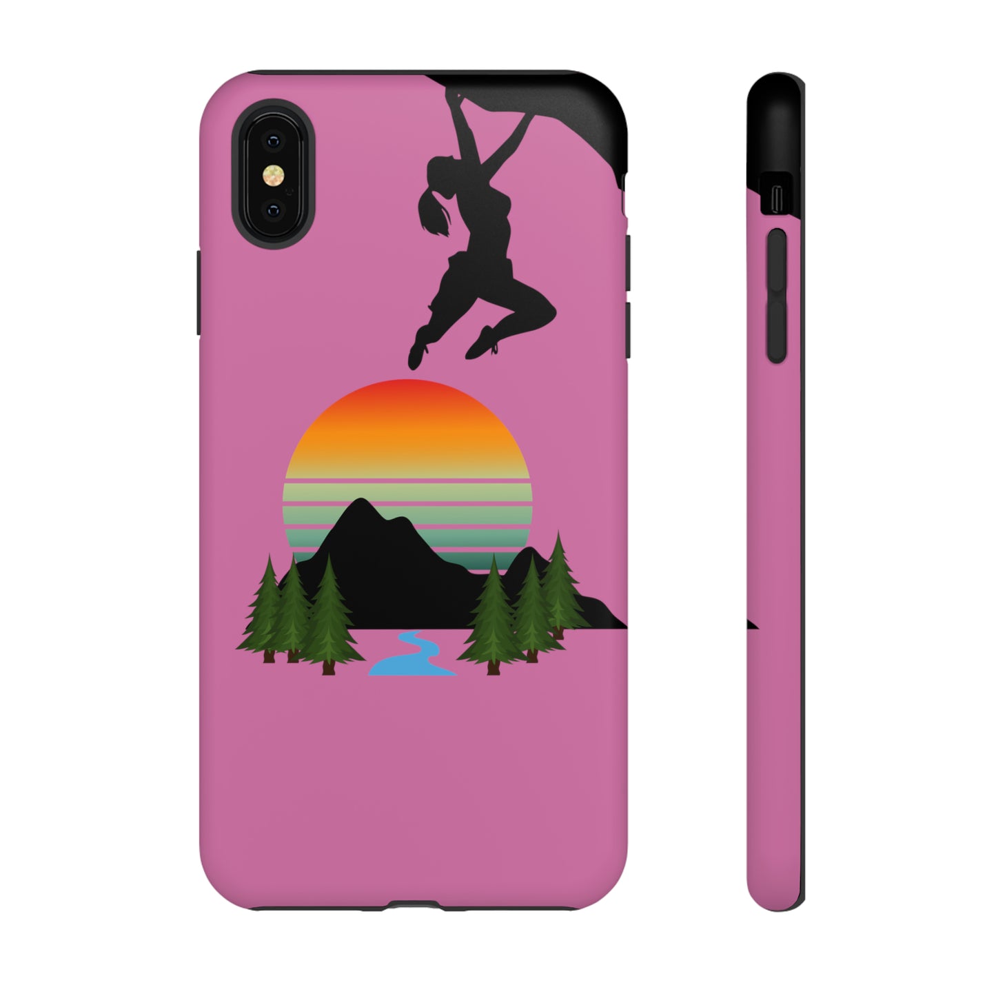 Girl Climbing Tough iPhone Case-Pink