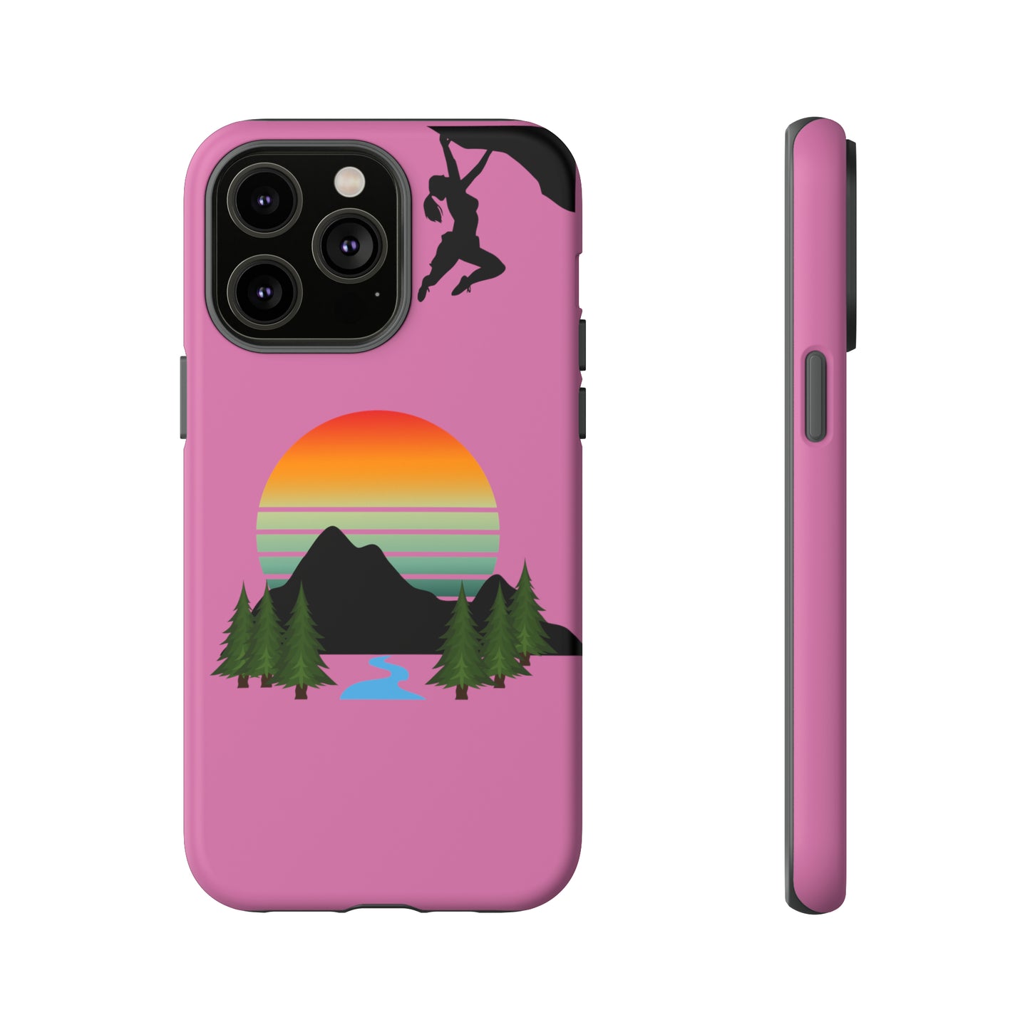 Girl Climbing Tough iPhone Case-Pink