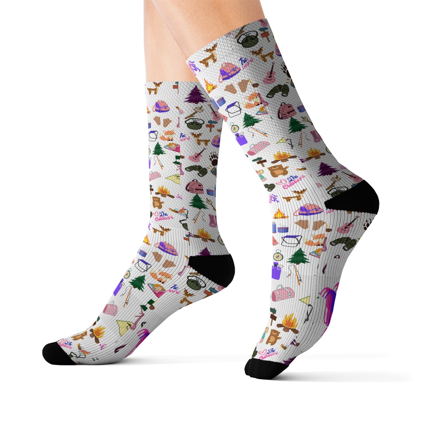 Girls Camp Pattern-Sublimation Socks