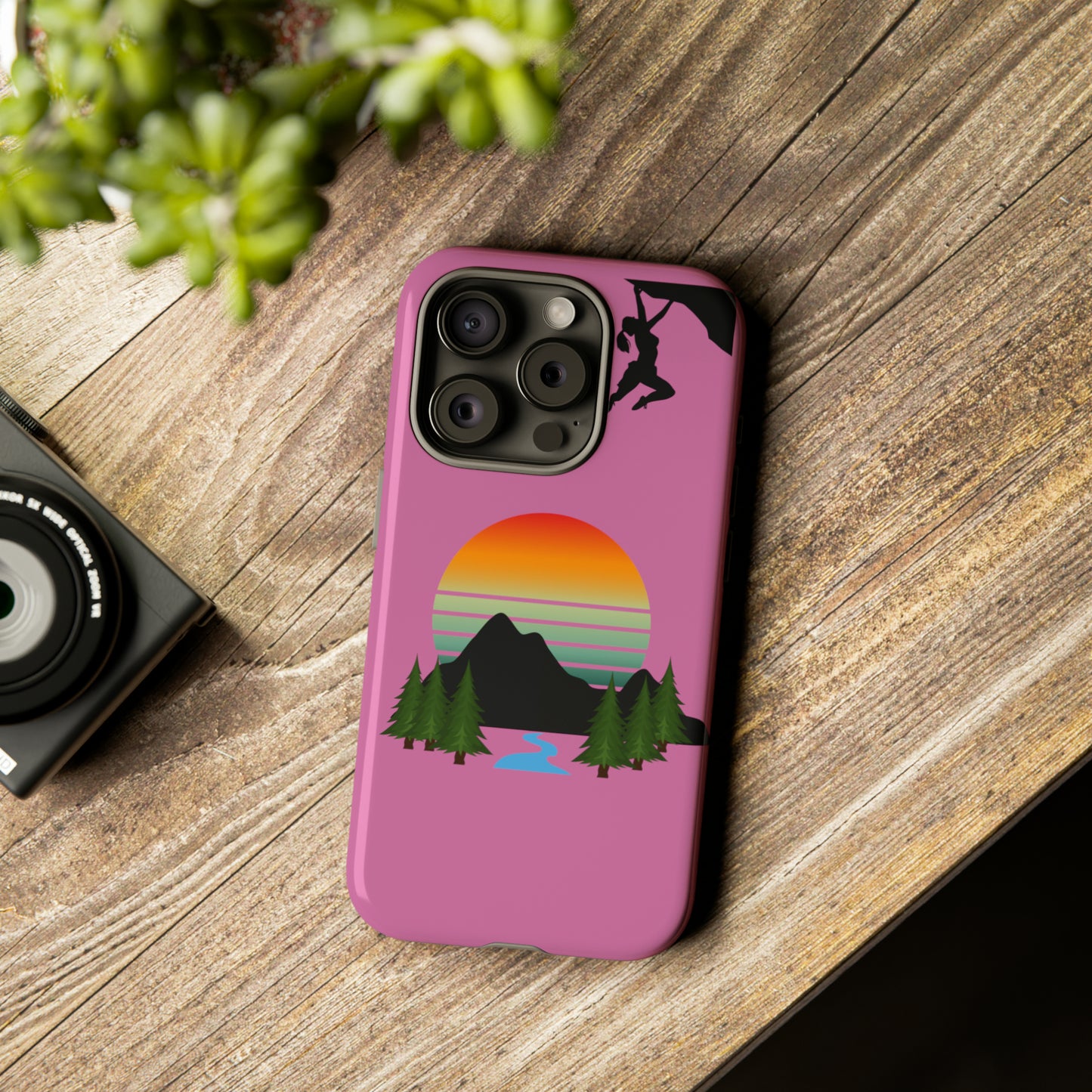 Girl Climbing Tough iPhone Case-Pink