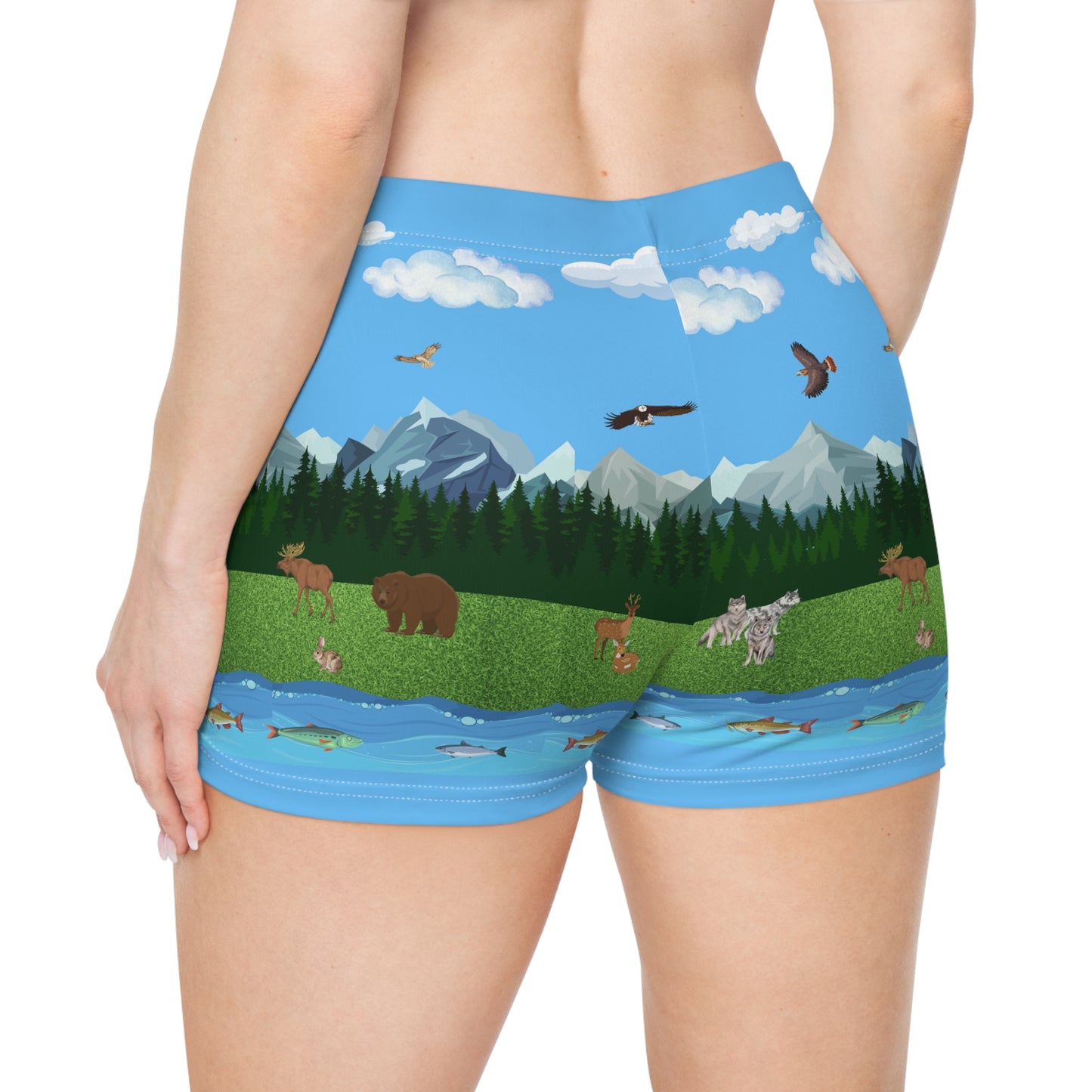 Horizontal Oudoors Pattern Women's Shorts
