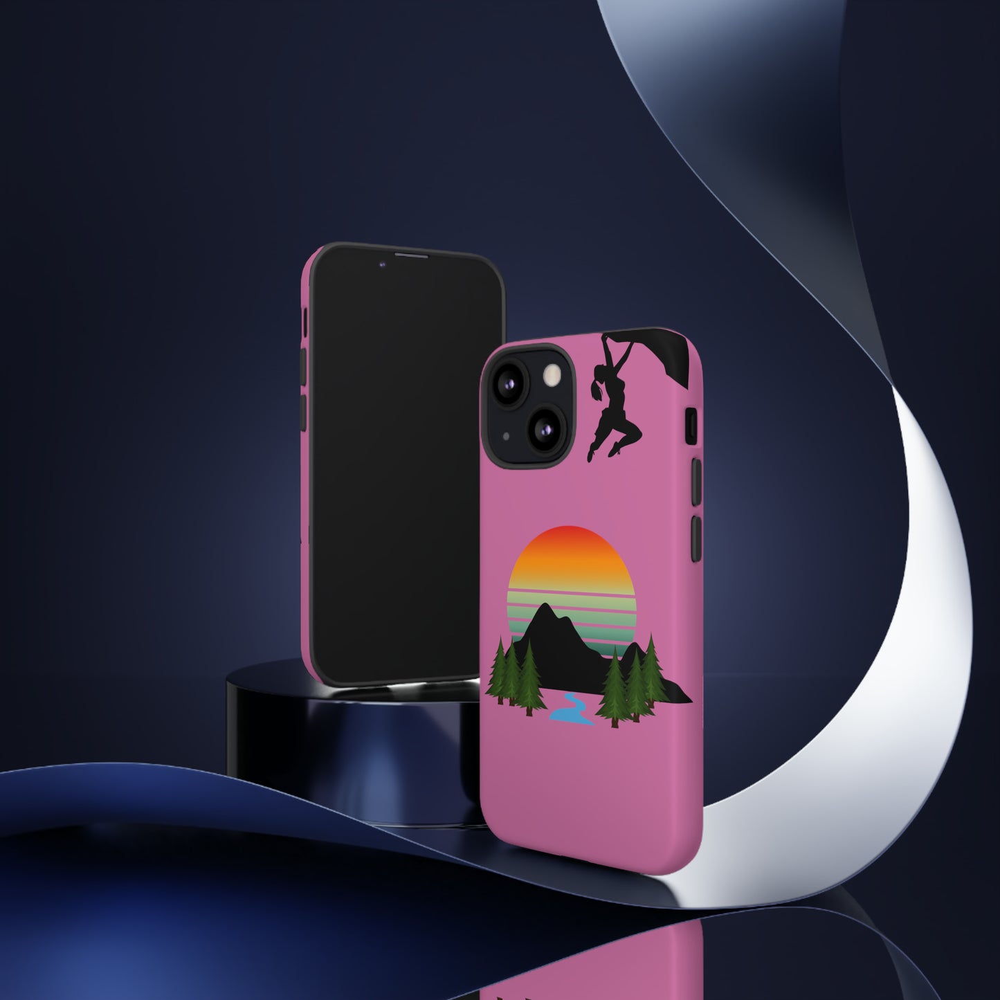 Girl Climbing Tough iPhone Case-Pink