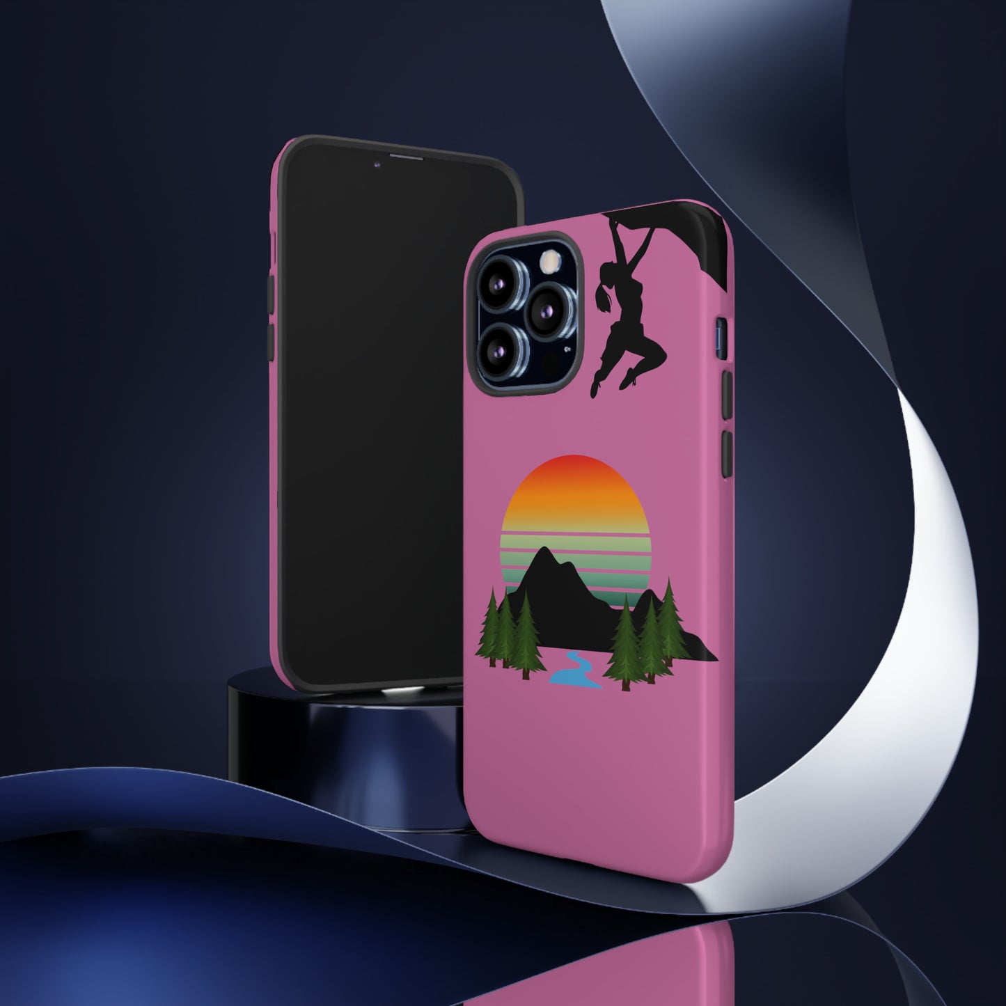 Girl Climbing Tough iPhone Case-Pink