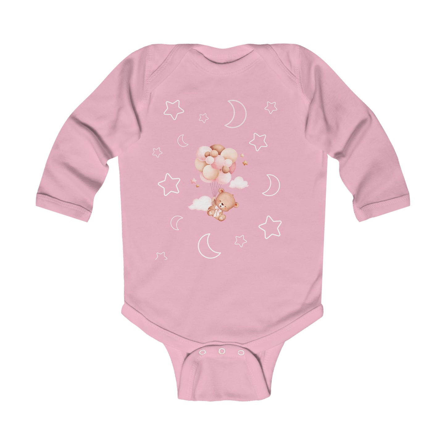 Infant Long Sleeve Bodysuit-Blue or Pink