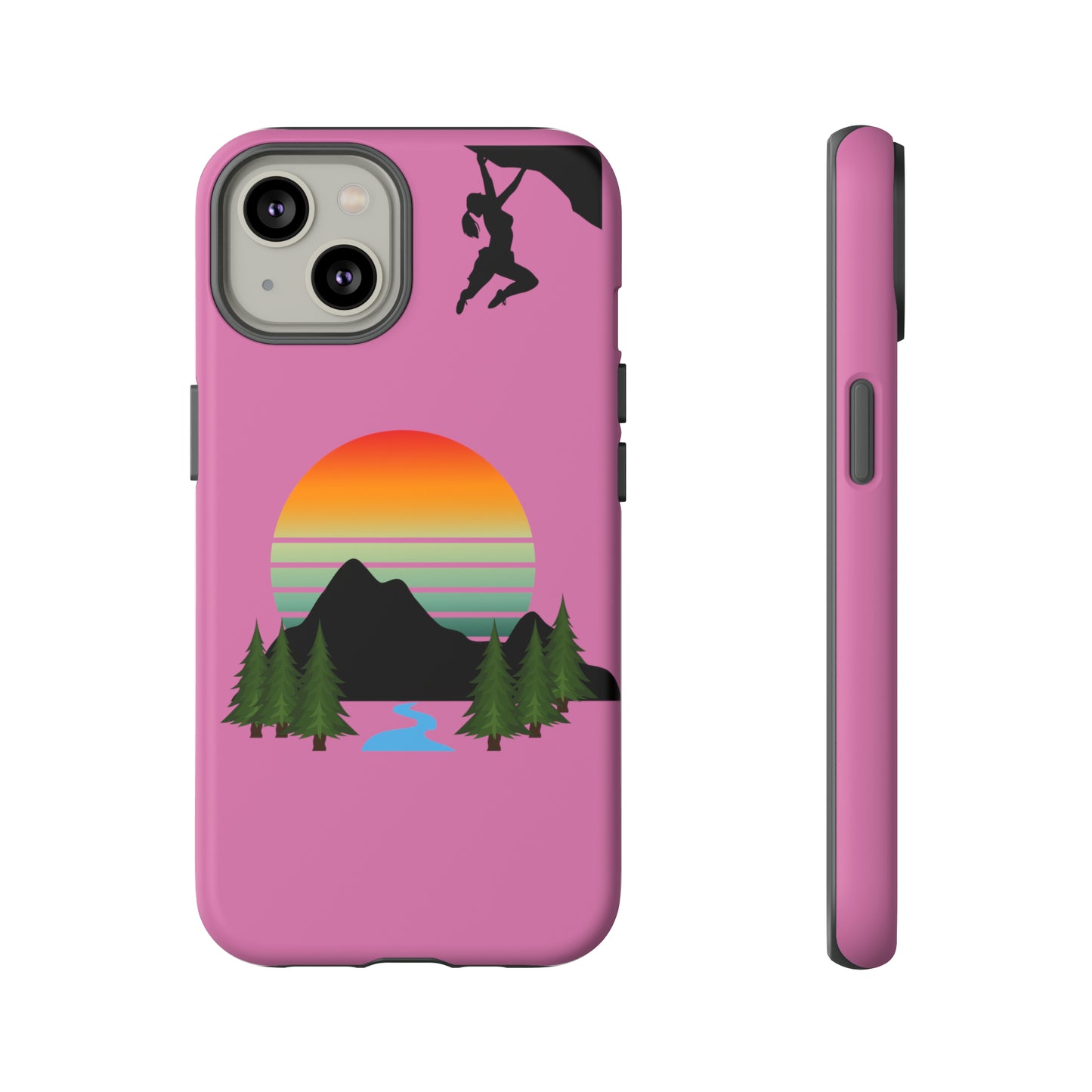 Girl Climbing Tough iPhone Case-Pink