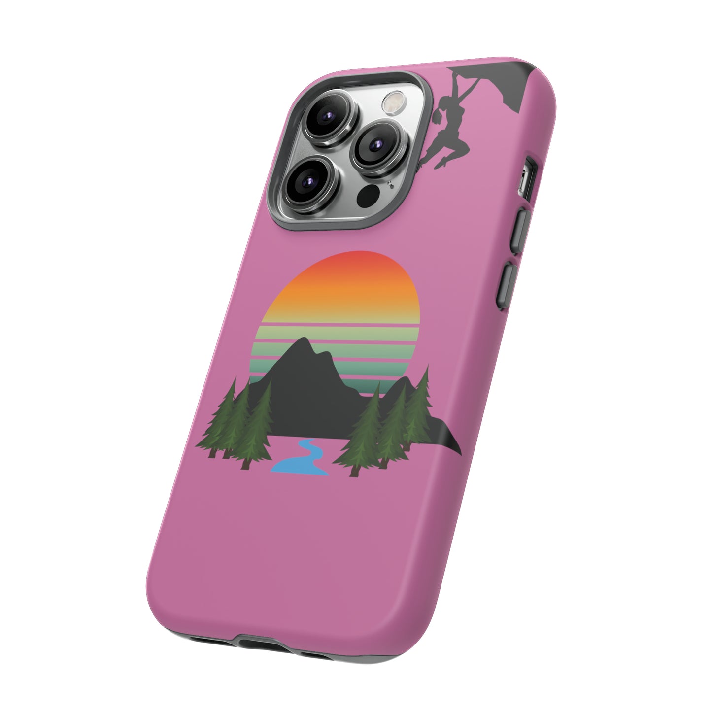 Girl Climbing Tough iPhone Case-Pink