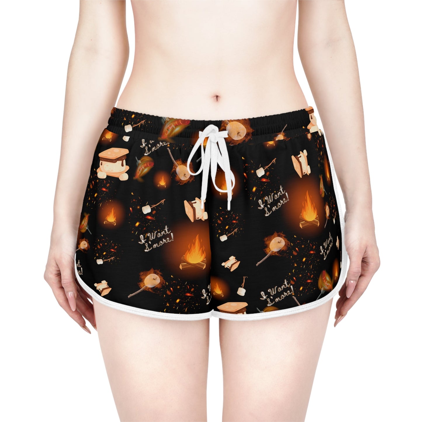 Camp Fire Pattern Women's Relaxed Shorts-Multiple Colors