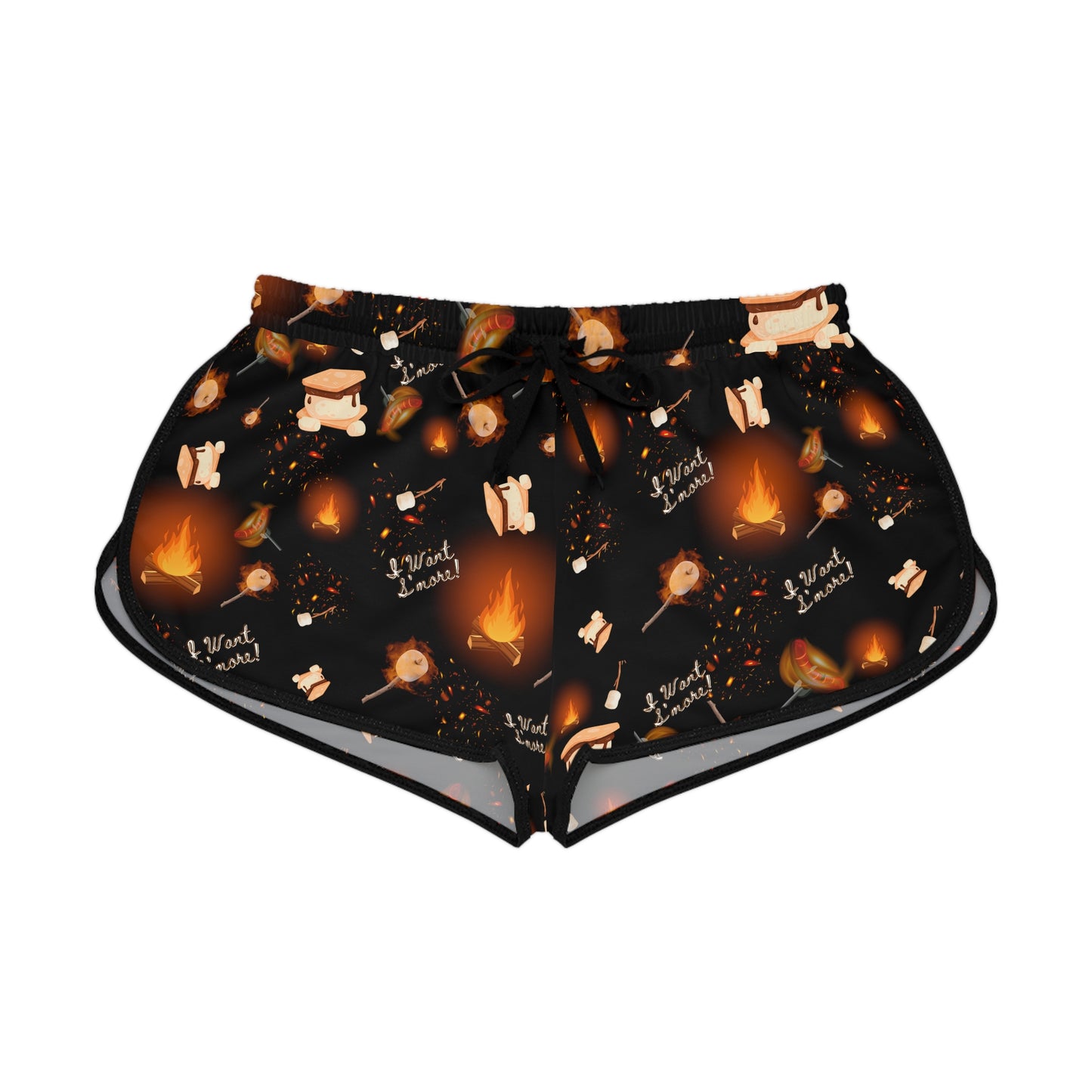 Camp Fire Pattern Women's Relaxed Shorts-Multiple Colors