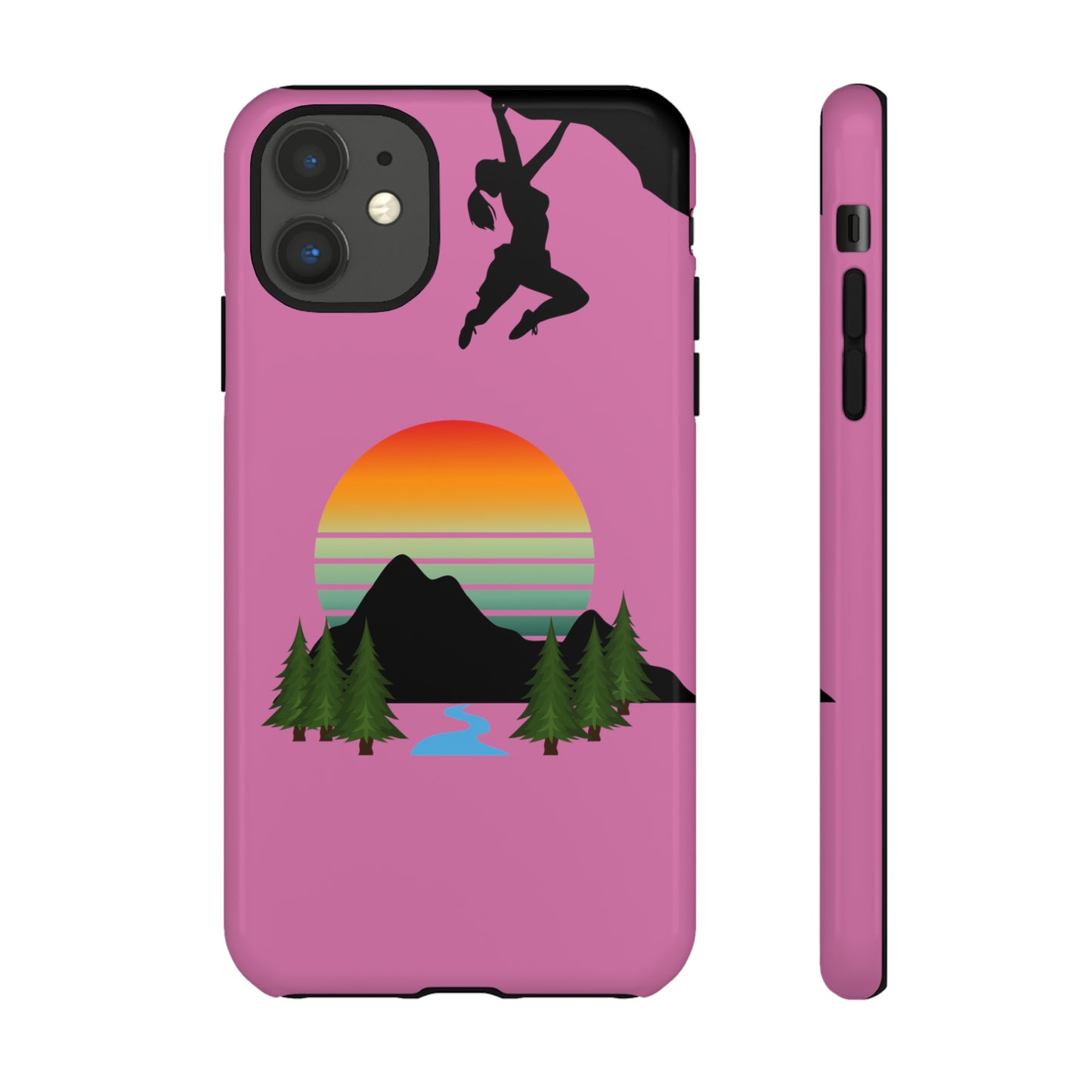 Girl Climbing Tough iPhone Case-Pink