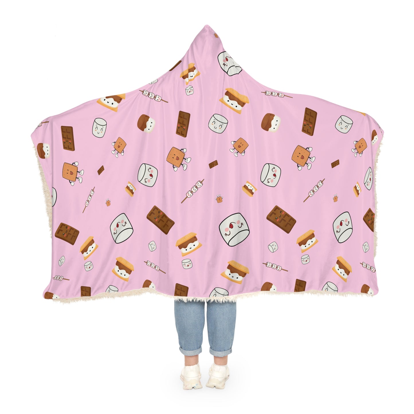 Hooded Snuggle Blanket-Cutesy Marshmallows Pattern-4 Colors!