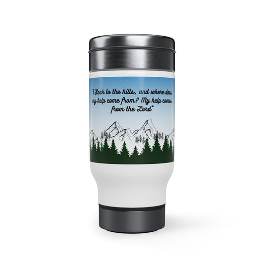 Stainless Steel Travel Mug with Handle, 14oz