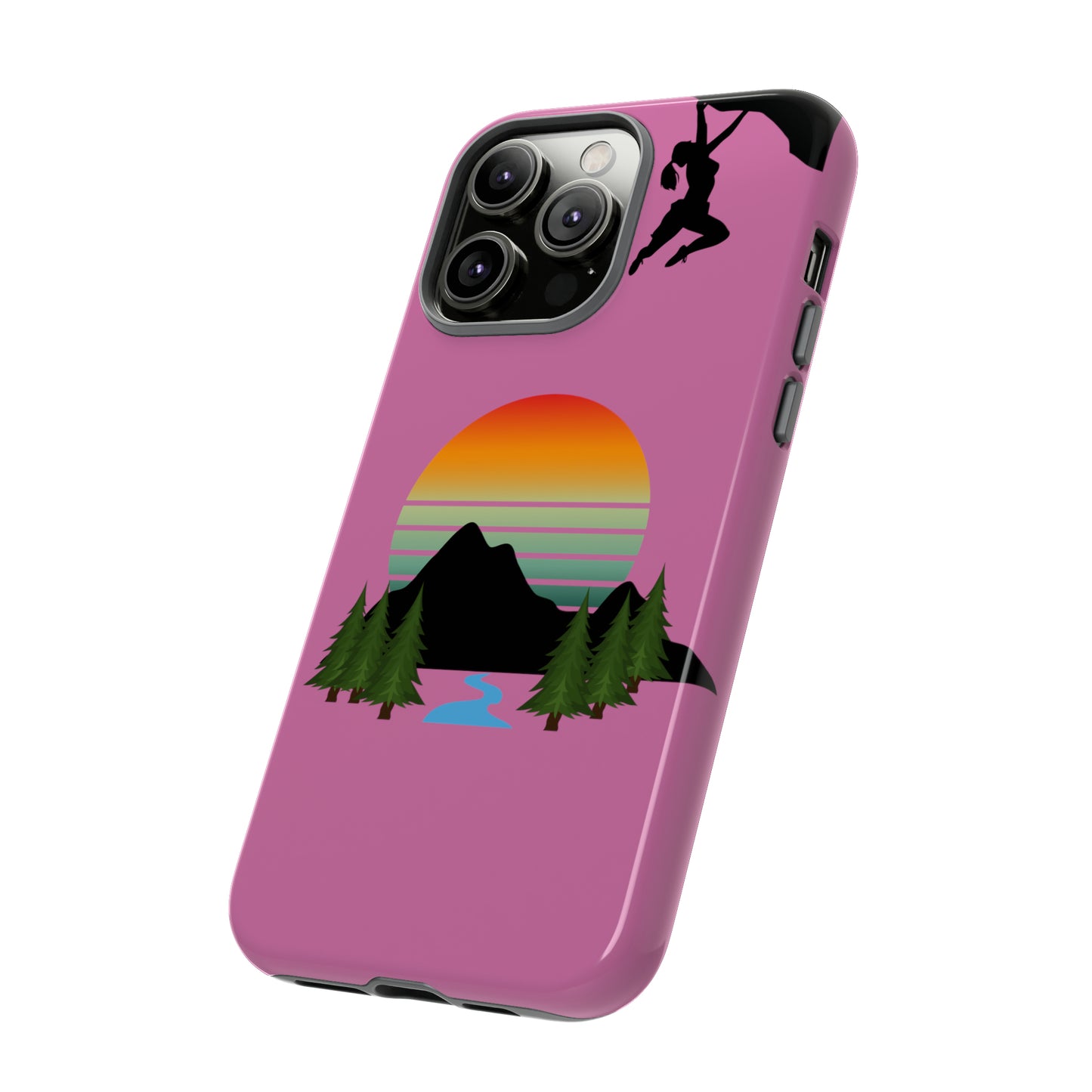 Girl Climbing Tough iPhone Case-Pink