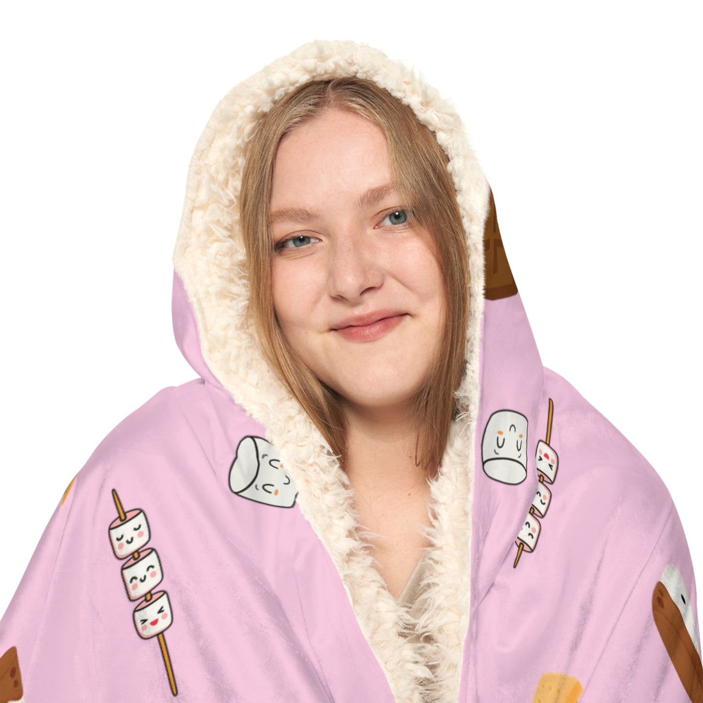 Hooded Snuggle Blanket-Cutesy Marshmallows Pattern-4 Colors!