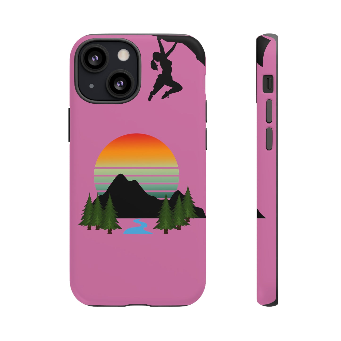 Girl Climbing Tough iPhone Case-Pink