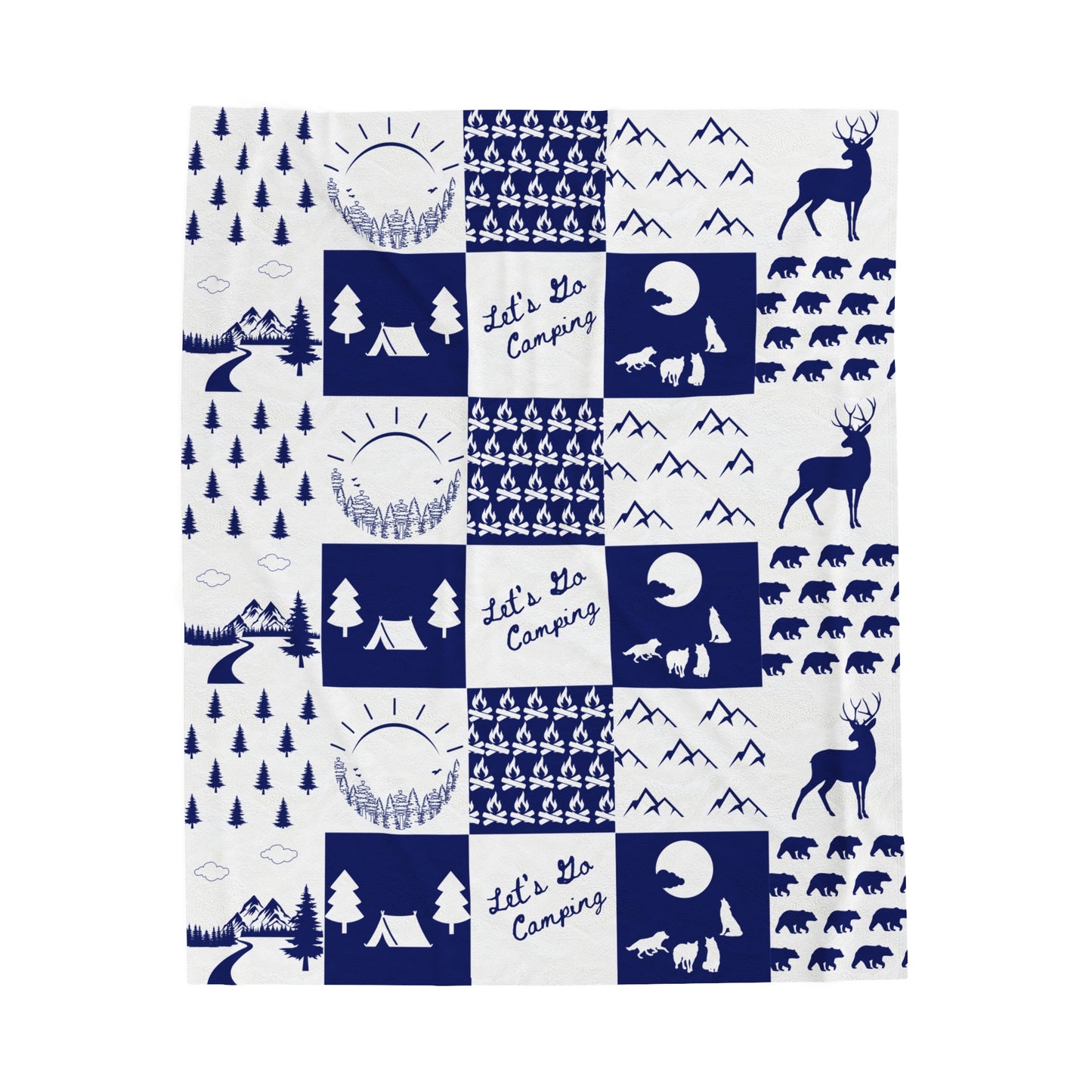Square Pattern Velveteen Plush Blanket
