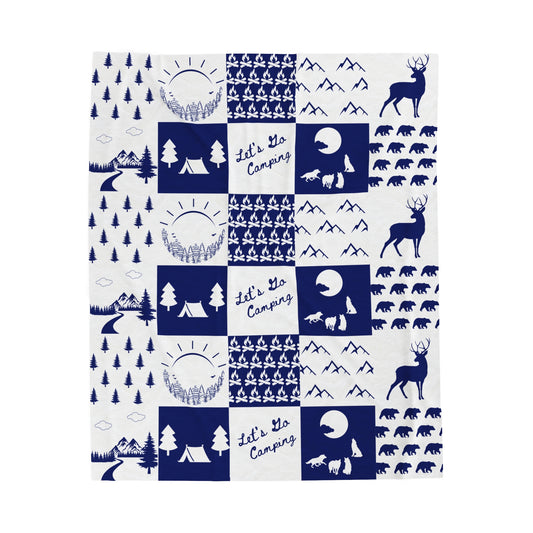 Square Pattern Velveteen Plush Blanket