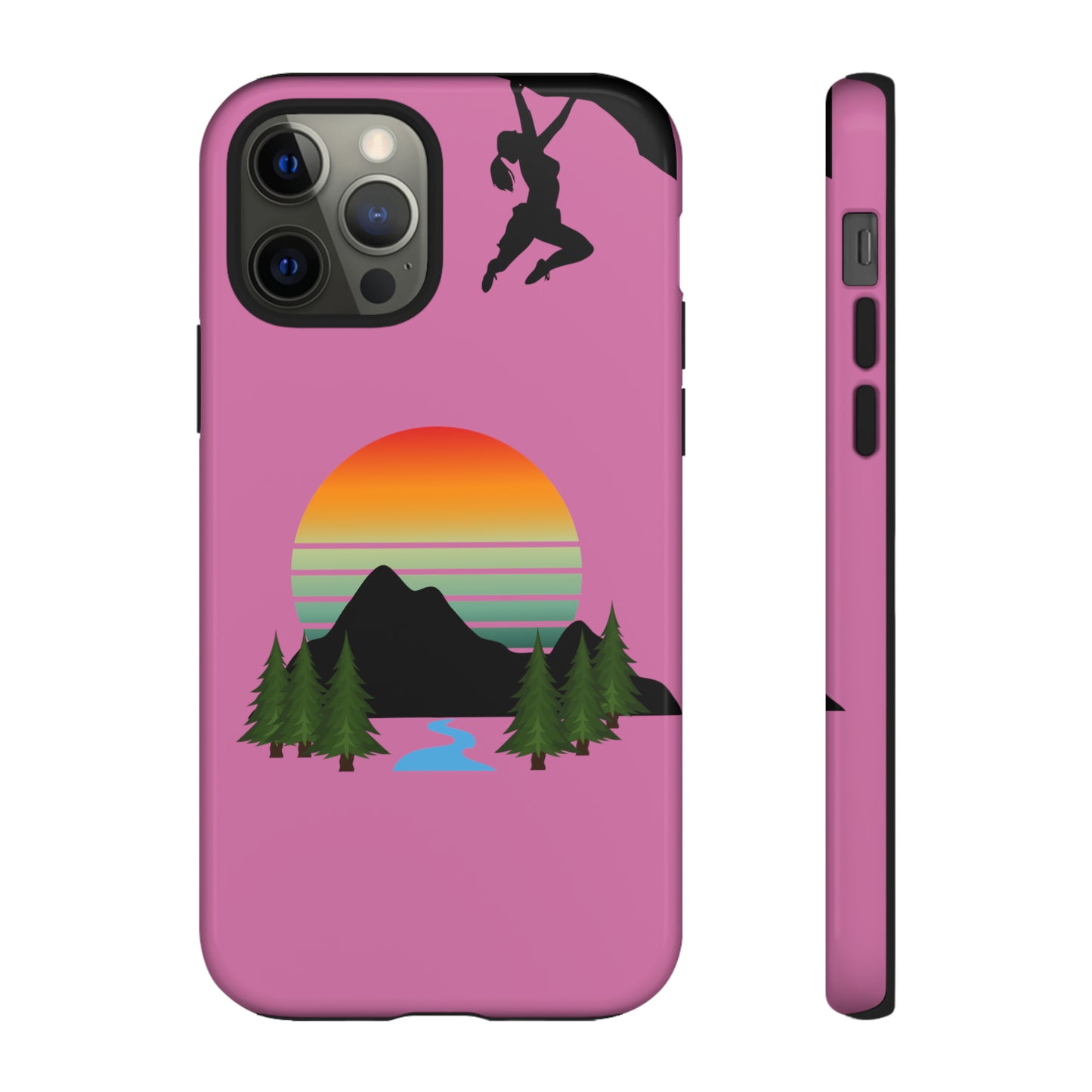 Girl Climbing Tough iPhone Case-Pink