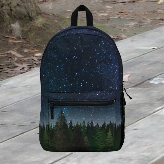 Woods and Stars Pattern Graphic Backpack